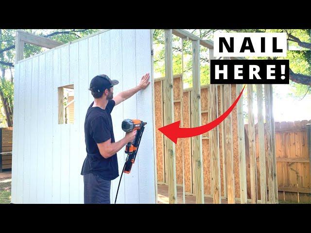 How to Install Shed Siding (T1-11 and LP SmartSide Panel Installation)