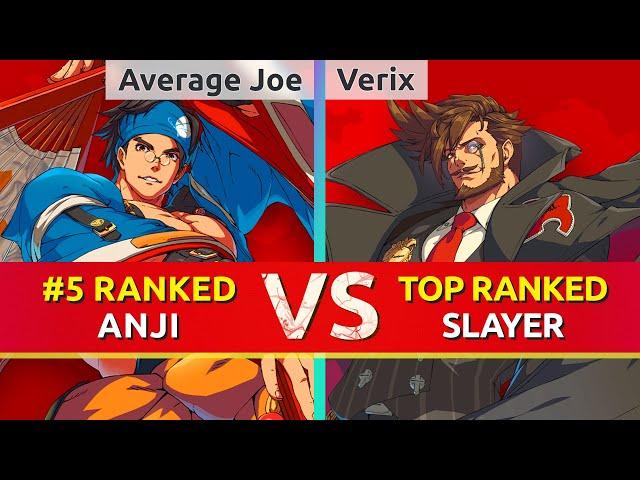 GGST ▰ Average Joe (#5 Ranked Anji) vs Verix (TOP Ranked Slayer). High Level Gameplay