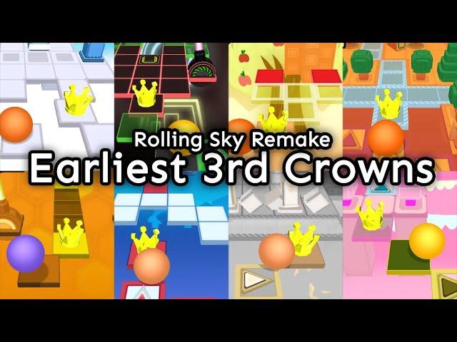 (Rolling Sky Remake) 20 Earliest 3rd Crowns in GDFlutter's RSR Levels