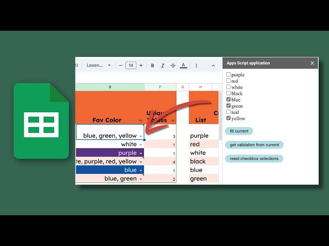 Multiple Selection Data Validation in Google Sheets