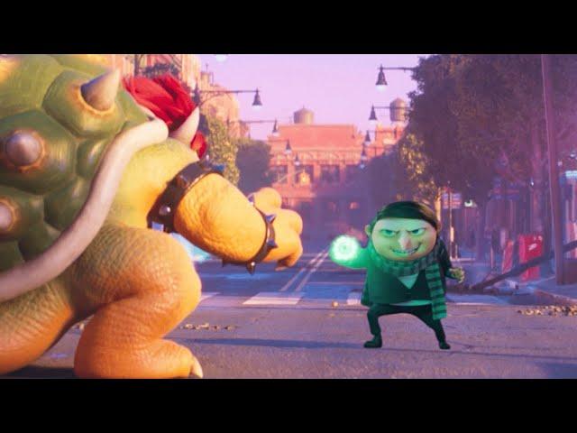 Gru saves Mario from Bowser