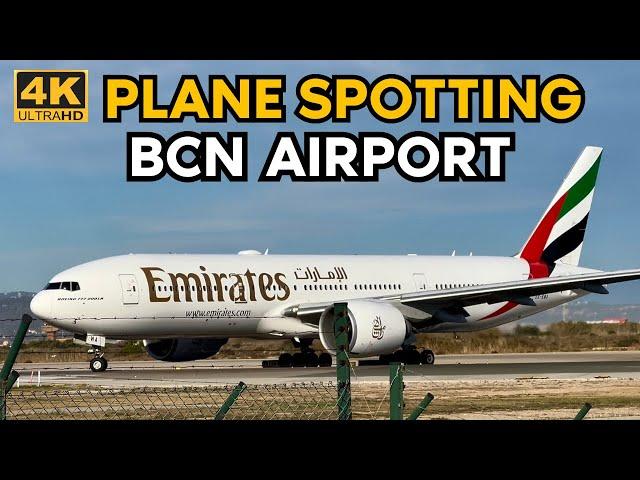 [4K] Plane Spotting at Barcelona Airport Departures & Arrivals