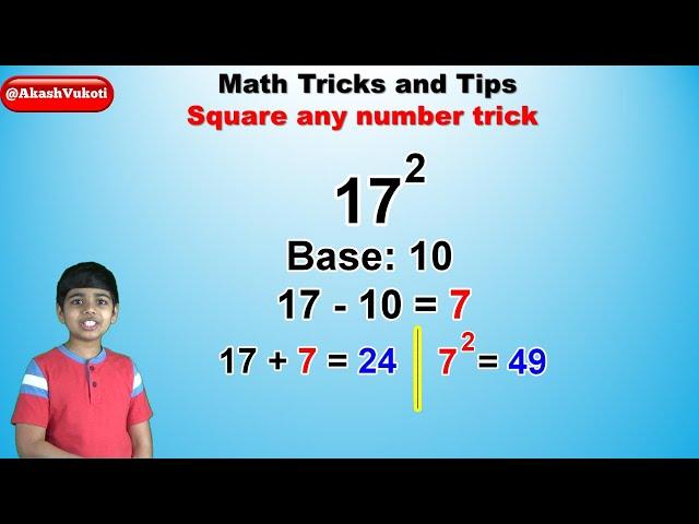 Learn to Square any number I Vedic Math I Math Tricks and Tips