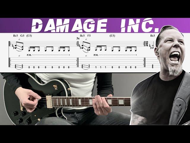 METALLICA - DAMAGE INC. (Guitar cover with TAB | Lesson)