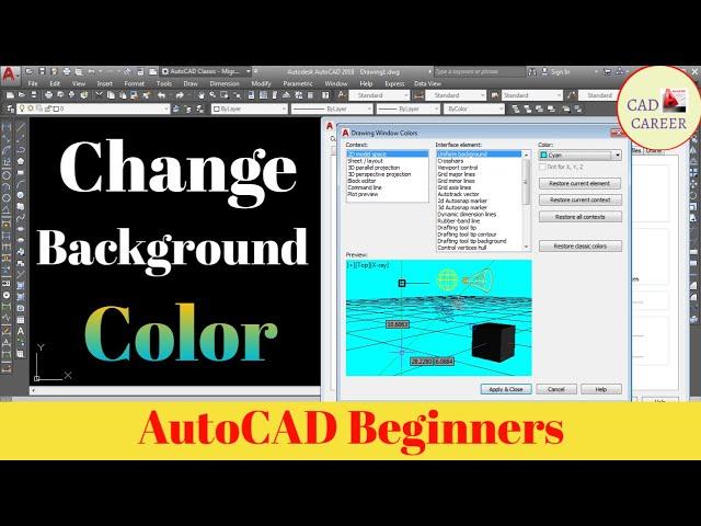 How to change The background Color in Autocad || using Option Command || Change BackGround Color