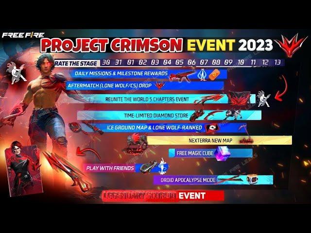 Project Crimson Event full collection Review | Project Scorpio Event All Rewards | Free Fire Leaks