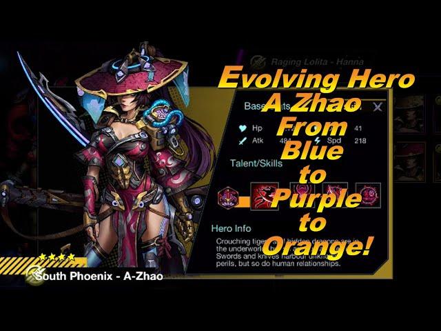 BATTLE NIGHT RPG:  HOW TO EVOLVE  HERO CHARACTER A ZHAO FROM BLUE TO PURPLE TO ORANGE IN ONE SHOT!