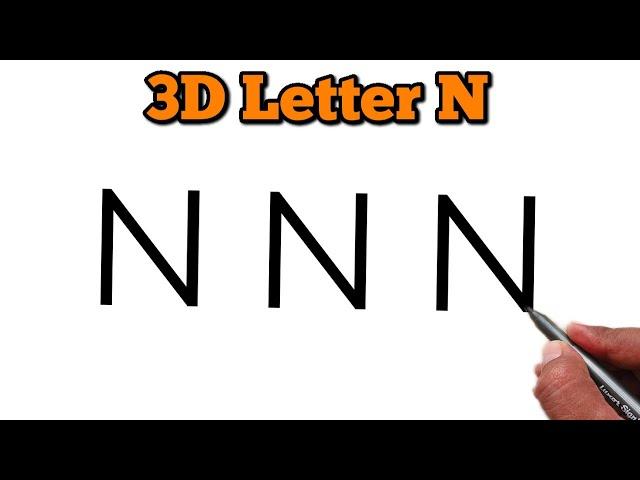 3D Drawing | 3D Drawing Letter N | 3D Art