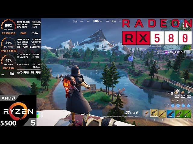 RX 580 8GB : Fortnite Chapter 6 Season 1 - 1080p Low, Medium, High, Epic