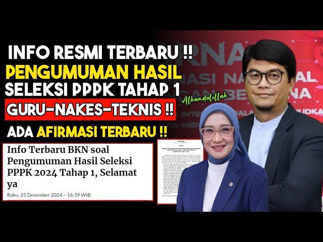 CEK SEKARANG ‼️ HASIL SELEKSI PPPK TAHAP 1 ADA AFIRMASI KHUSUS ‼️