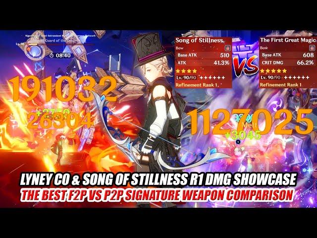 Lyney C0 & R1 Song of Stillness 1.2M DMG | The Best F2p Weapon Abyss & Open World Showcase