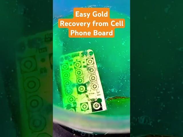 Easy Gold Recovery from Cell Phone Board #goldrecovery #goldprocessing