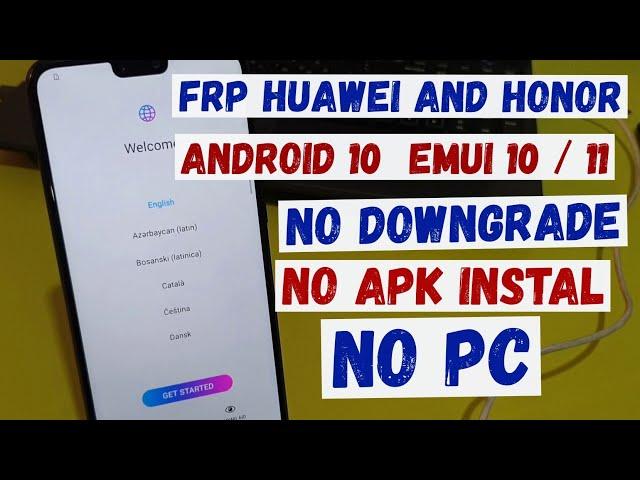 FRP HONOR ANDROID 10 EMUI 10/11 NEW 2021 METHOD