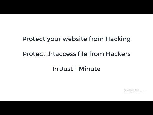 Protect htaccess file from Hackers | Godaddy | Hostgator | AWS | Hostinger