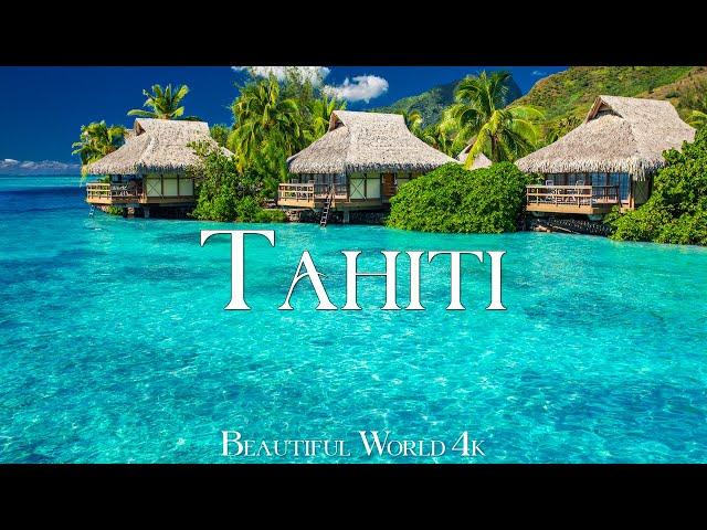 TAHITI 4K Drone Nature Film - Peaceful Piano Music - Beautiful Nature