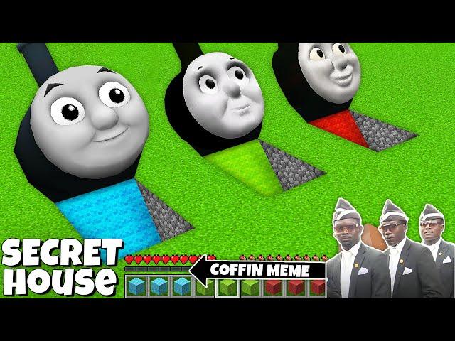 I found Secret THOMAS and FRIENDS HOUSE UNDERGROUND in Minecraft - Coffin Meme ! Percy and James