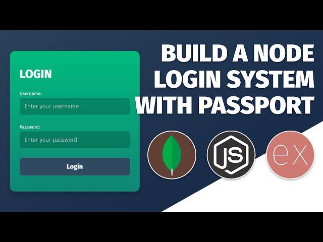 Build a Login System in NodeJS with Passport.js Authentication | A NodeJS Tutorial