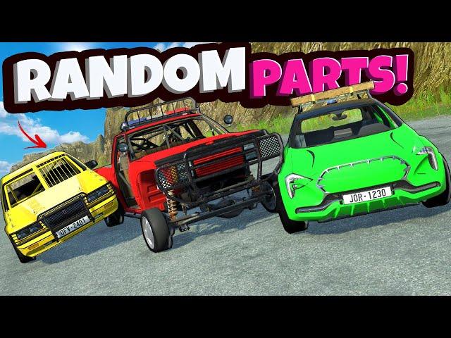 Upgrading CARS with RANDOM TERRIBLE PARTS in BeamNG Drive Mods!