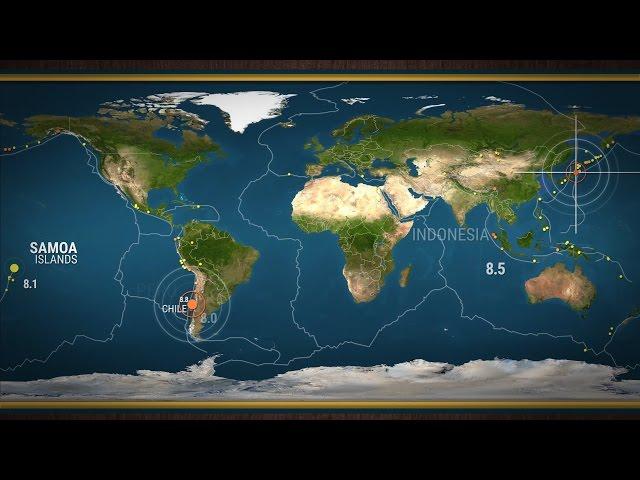Animation of where the largest earthquakes of the past 100 years have struck