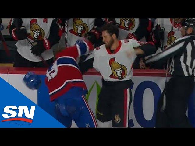 Max Domi Fights Scott Sabourin, Chirps Ensue