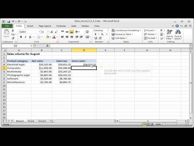 Excel formula: Auto Fill (copying formulas)