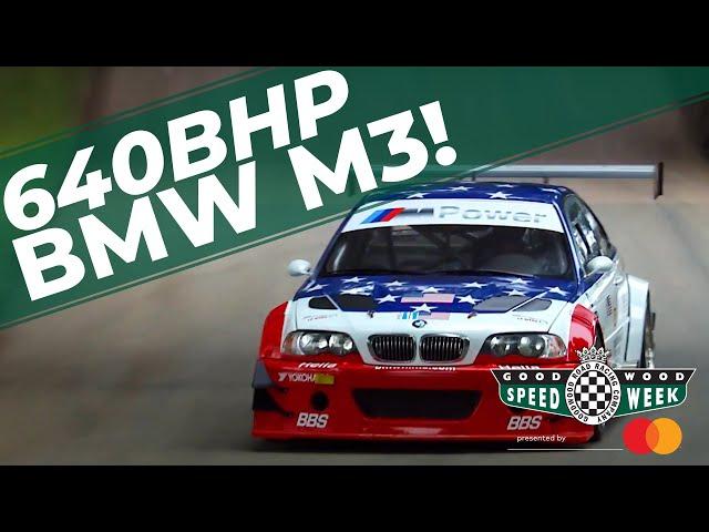 Extreme 500+bhp BMW M3 GTR noise maker at Goodwood