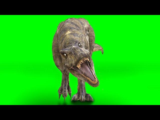 T-Rex Chase Green screen Jurassic world Dominion - with sound