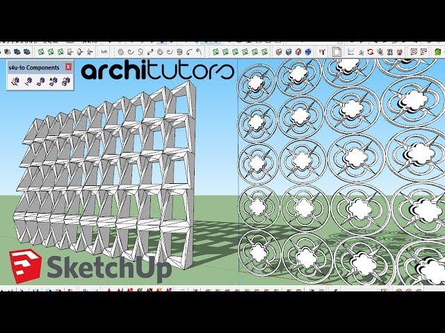 facade creation in sketchup using su4 to components extension | architutors