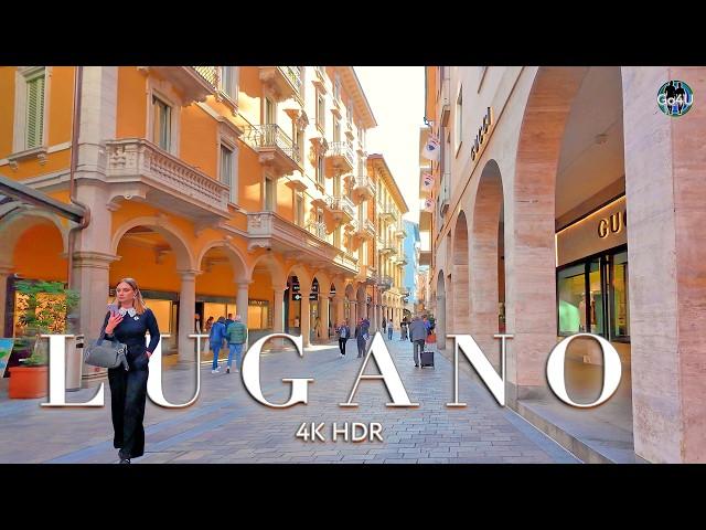 SWITZERLAND LUGANO  Currently Stroll: Exploring the Beauty of Central Streets, Churches & Lake 4K