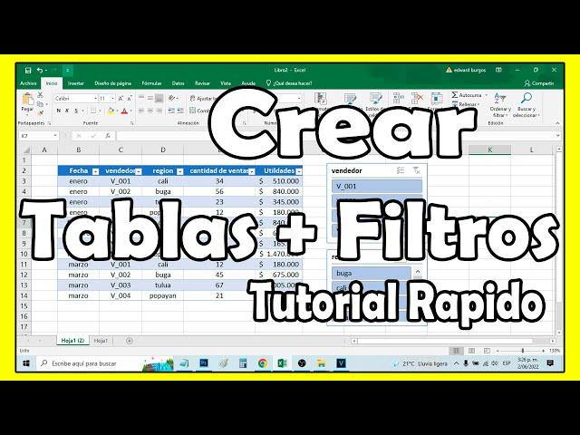 Como CREAR TABLAS EN EXCEL con Filtros como un Profesional del Excel muy fácil