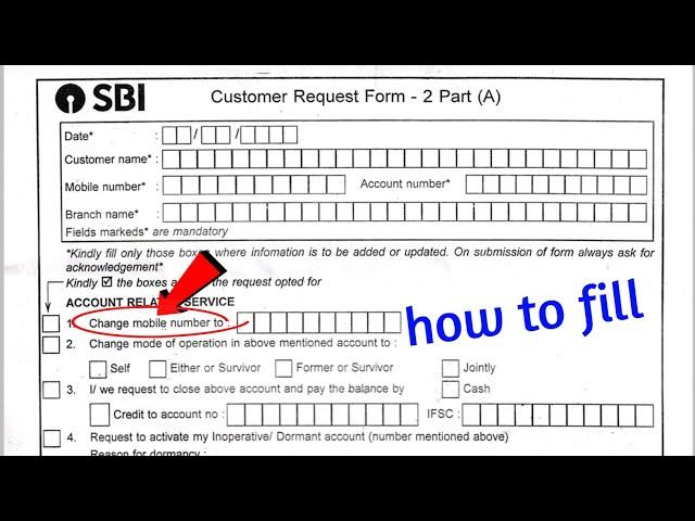 sbi mobile number change form fill up | sbi mobile number change | sbi number change form