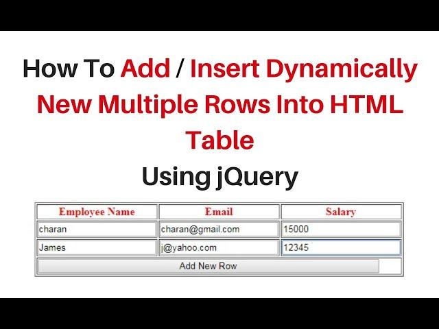 dynamic html table rows and columns creation using jquery 3.3.1