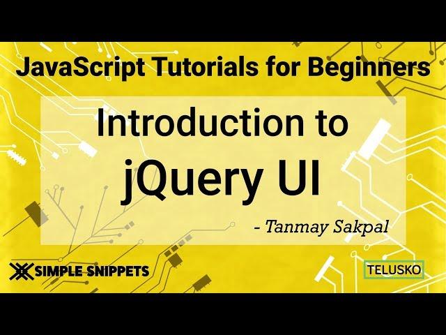 #48 JQuery UI Including JQuery UI in Project