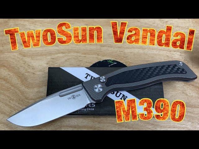 TwoSun Vandal M390 Button Lock Luvthemknives / Max Tkachuk design  Time to get Vandalized !!