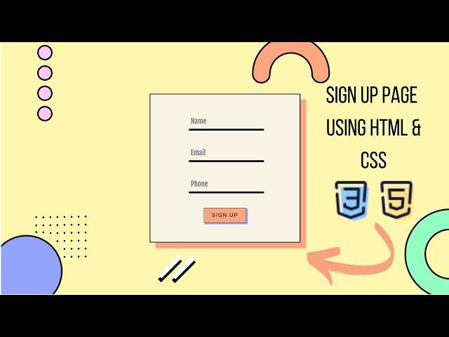 Create a Modern Sign-Up Page Using HTML & CSS | Clean & Responsive Design (No Talking)