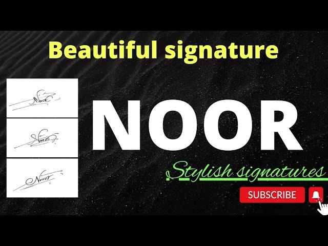 Noor signature style | N name signature style