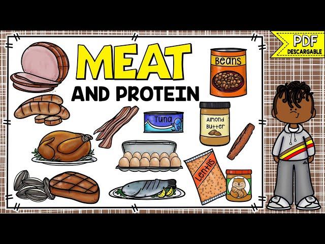 ALIMENTOS EN INGLÉS Y ESPAÑOL - CARNE Y PROTEÍNAS | FOOD VOCABULARY - MEAT AND PROTEIN