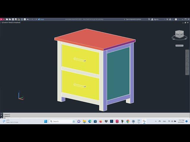 Vẽ AutoCAD 3D đồ nội thất - Vẽ CAD 3D chi tiết tủ gỗ