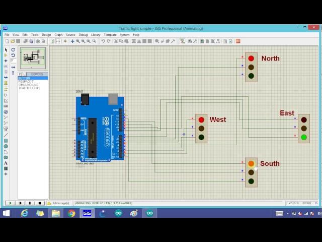 Arduino based 4-way traffic light system