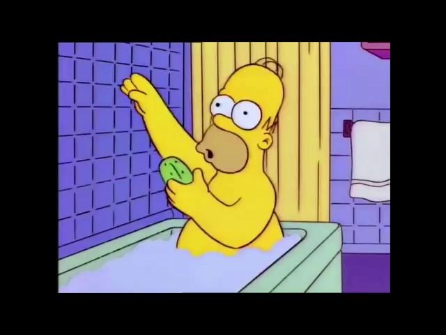 Bart hits Homer with a chair