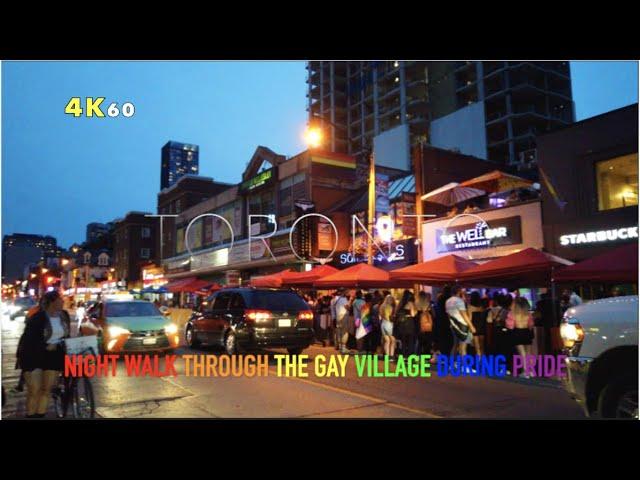 Toronto Pride Weekend Walk - Heading Down Church St Through The Gay Village Nightlife & Festivities