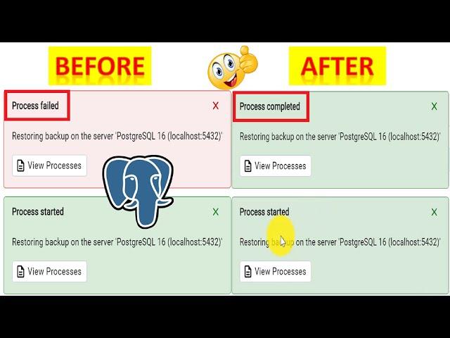 How To Resolve Or Fix Error "Restoring backup on the server PostgreSQL 16" Process Failed pgAdmin 4