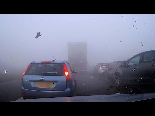 Dashcam Captures Shocking Motorway Pile-Up In Fog