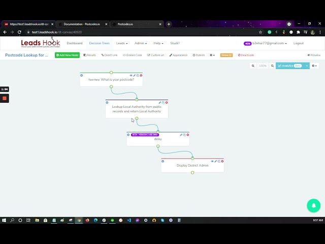 LeadsHook - Postcodes.io API integration