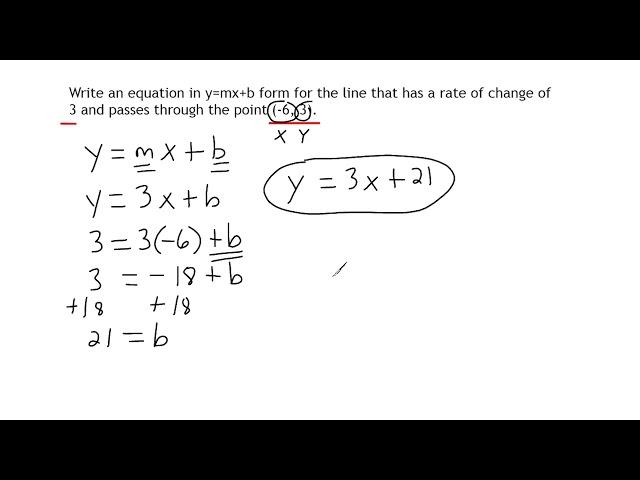 Writing Linear Equations When Given Slope And One Point