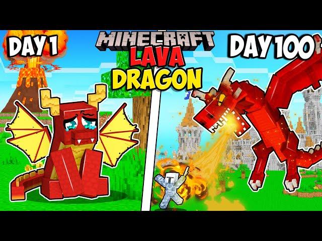 I Survived 100 Days as a LAVA DRAGON in Minecraft