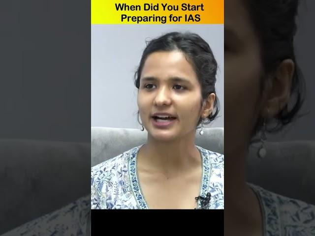 When Did You Start Preparing For IAS Exam?- Shruti Sharma, AIR-1, CSE 2021 #shorts