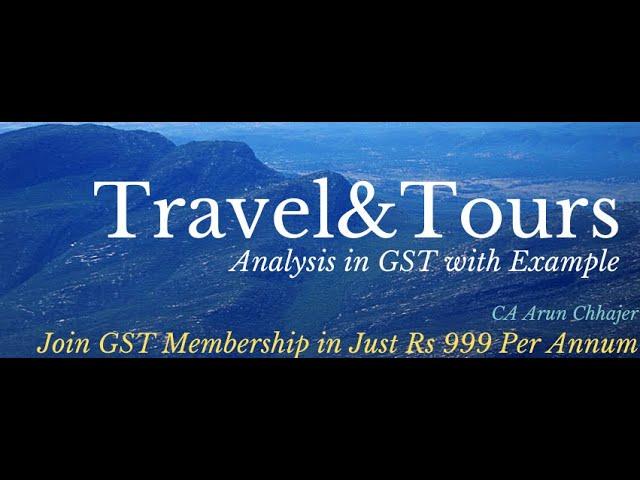 Tour and Travels Sector - Outbond Tour with Example | Edukating | CA Arun Chhajer