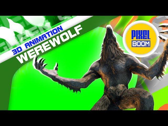 Green Screen Monster Werewolf  Run Attack - Footage PixelBoom