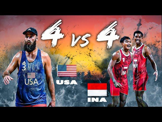 4 vs 4 Beach Volleyball USA vs INDONESIA | World Beach Games 2019